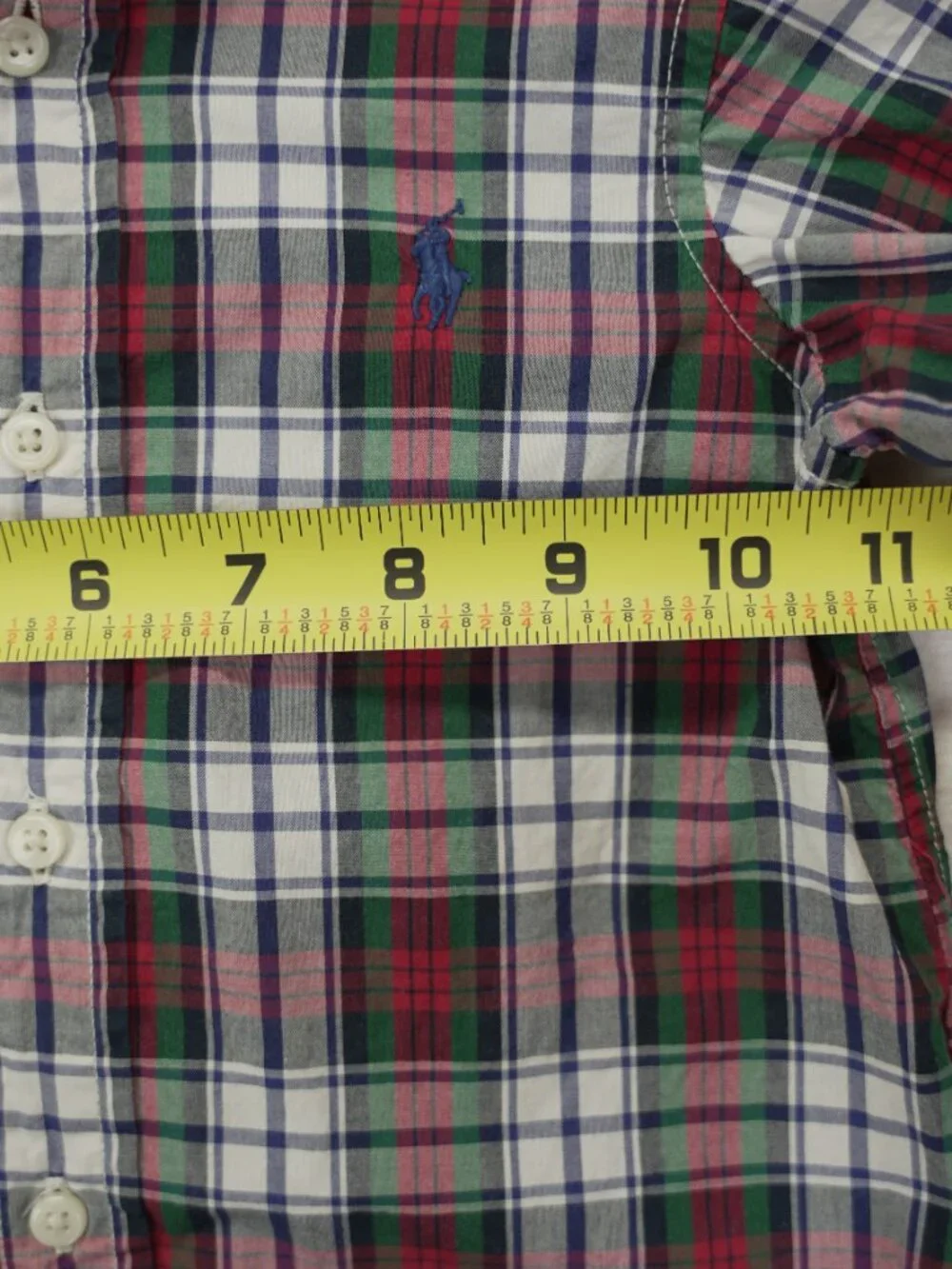 Polo Ralph Lauren Baby Button Shirt Classic Plaid Long‎ Sleeve Multi Red 18M